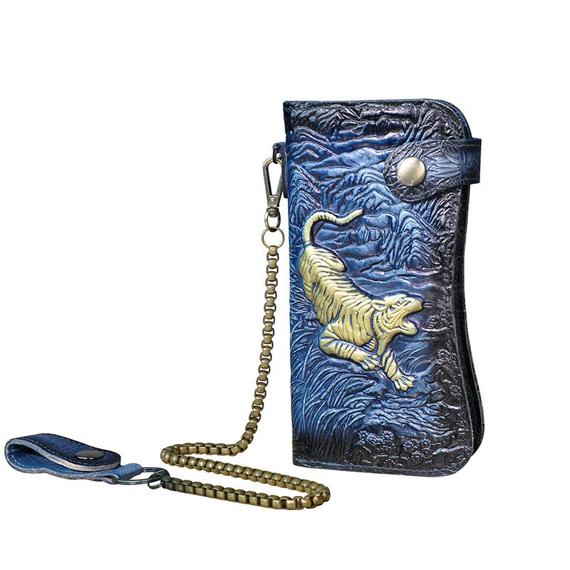 Portefeuille en Cuir Véritable – Collection Dragon 🐉 & Tigre 🐅 - Paris Aura