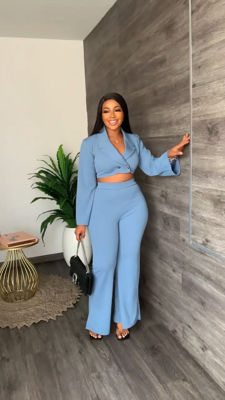 Ensemble Deux Pièces Femme Chic – Veste et Pantalon Élégant – Style Professionnel et Décontracté