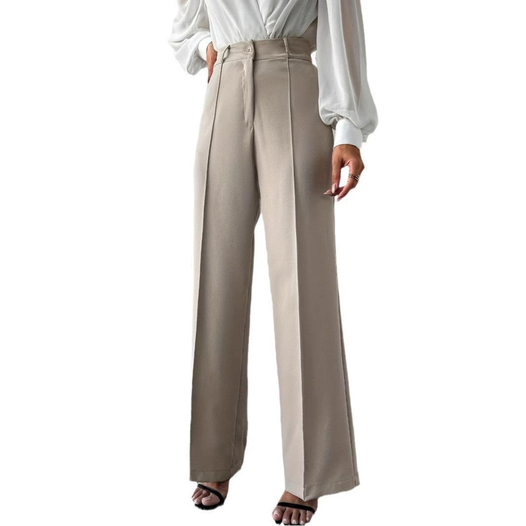 🧊 Pantalon Droit Taille Haute « Parisienne Affûtée » – Élégance affilée, confort maîtrisé - Paris Aura