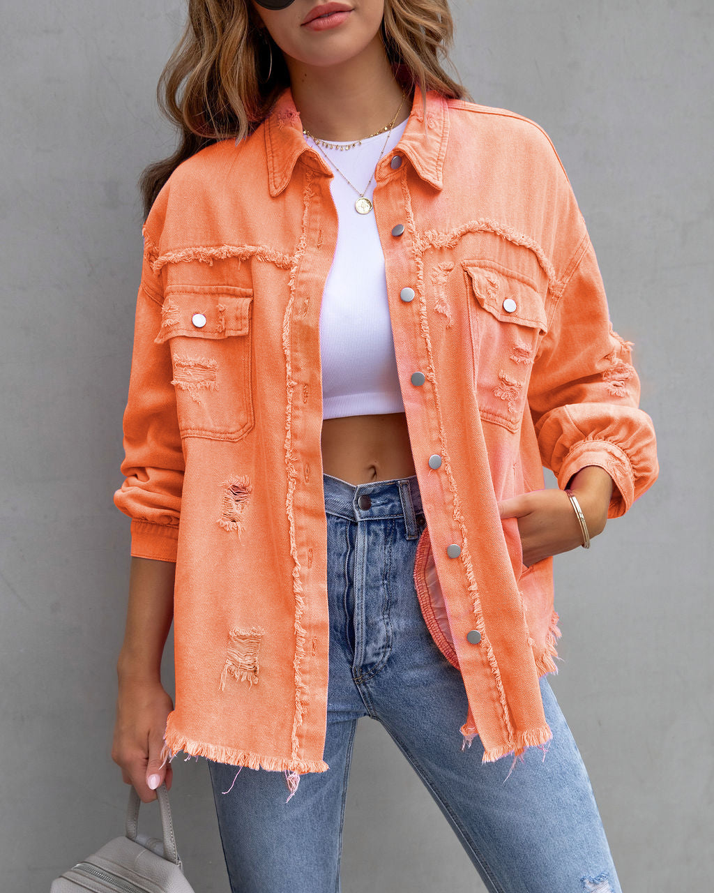Veste Chemise Déchirée Tendance - Paris Aura