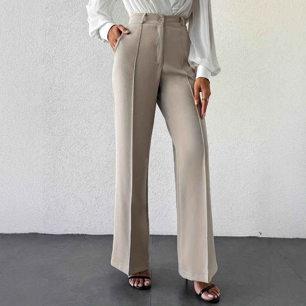 🧊 Pantalon Droit Taille Haute « Parisienne Affûtée » – Élégance affilée, confort maîtrisé - Paris Aura