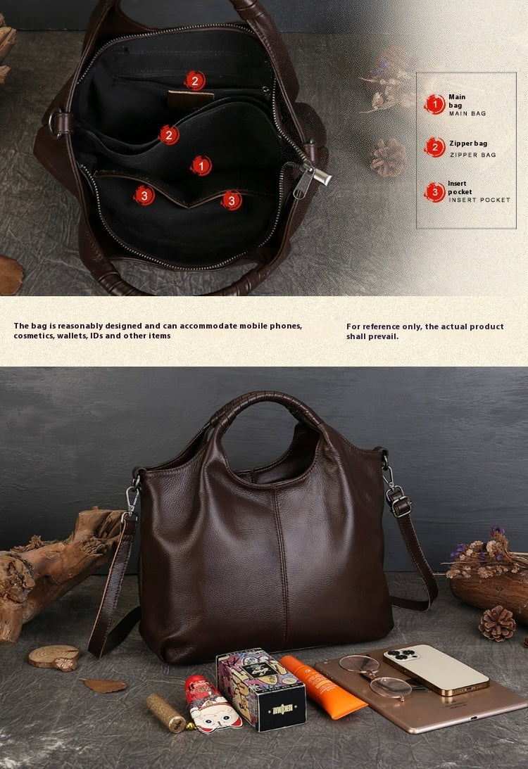 Sac Tote Vintage Femme – Cuir Véritable Haut de Gamme - Paris Aura
