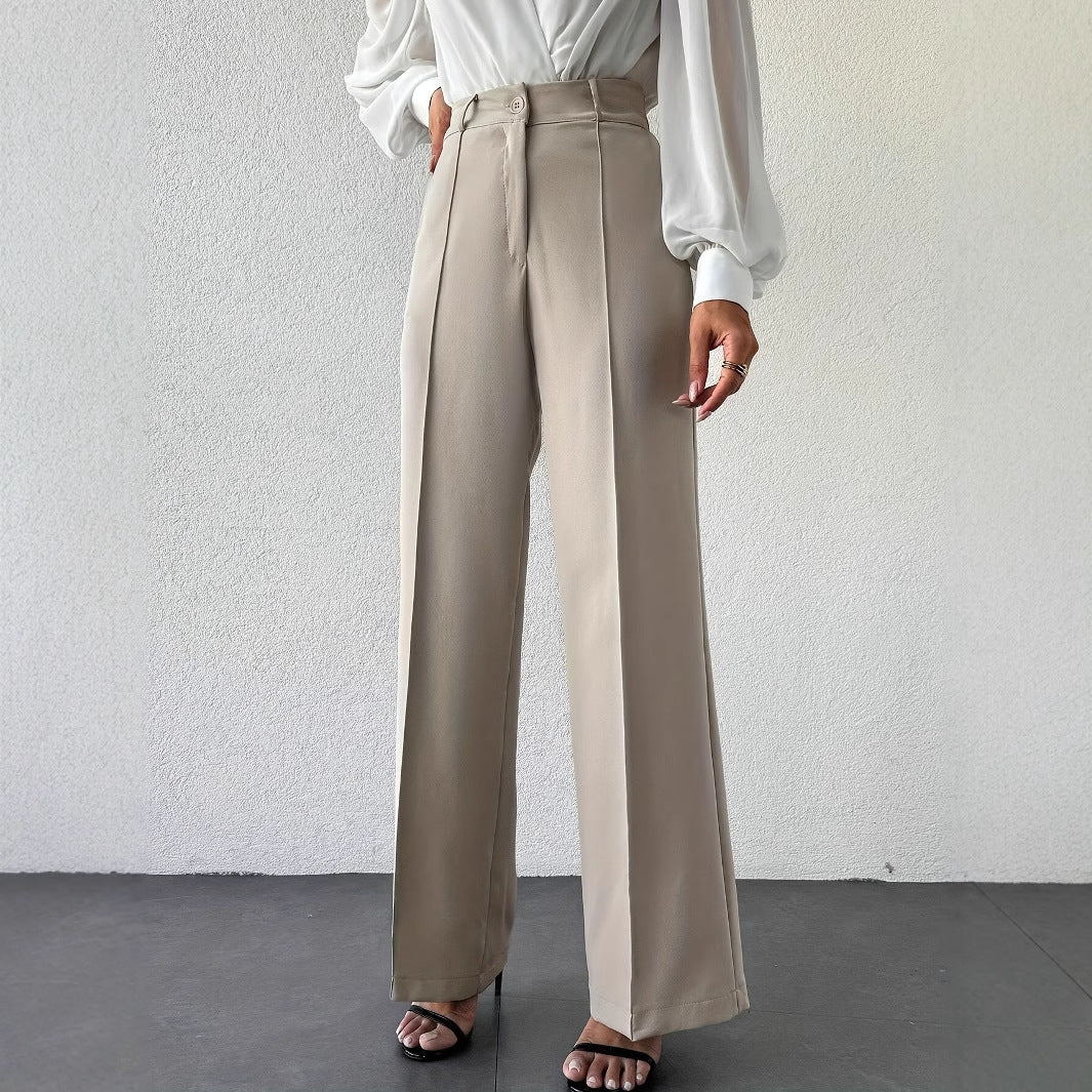 🧊 Pantalon Droit Taille Haute « Parisienne Affûtée » – Élégance affilée, confort maîtrisé - Paris Aura