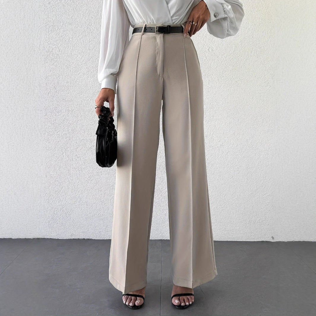 🧊 Pantalon Droit Taille Haute « Parisienne Affûtée » – Élégance affilée, confort maîtrisé - Paris Aura