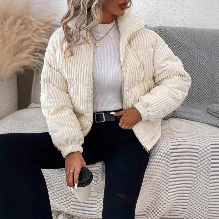 Fashionable Warm Corduroy Jacket Casual Loose - Paris Aura