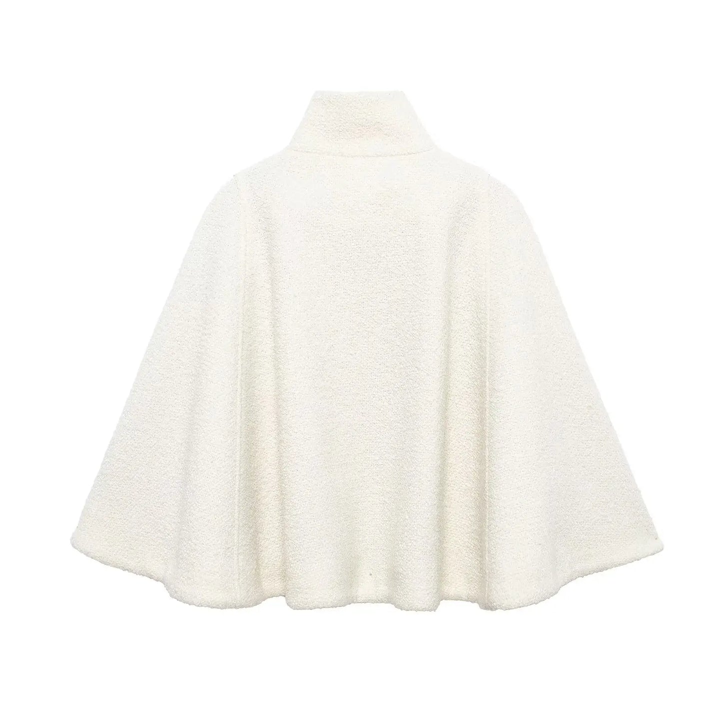 Manteau Cape Femme 2025 Laine Col Montant Vintage