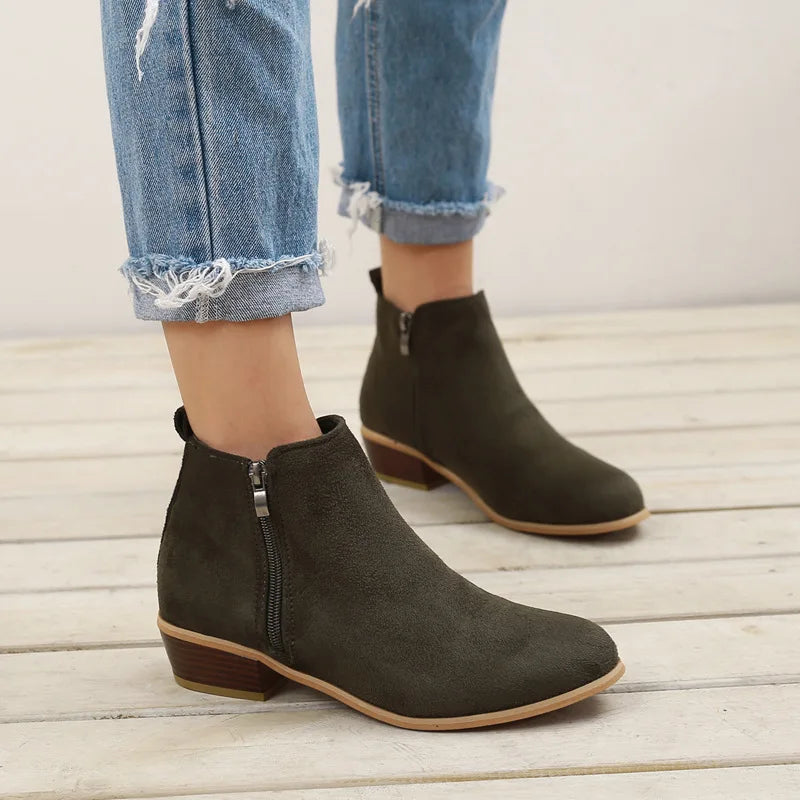 Élise – Bottines Femme à Talon Carré et Bout Pointu