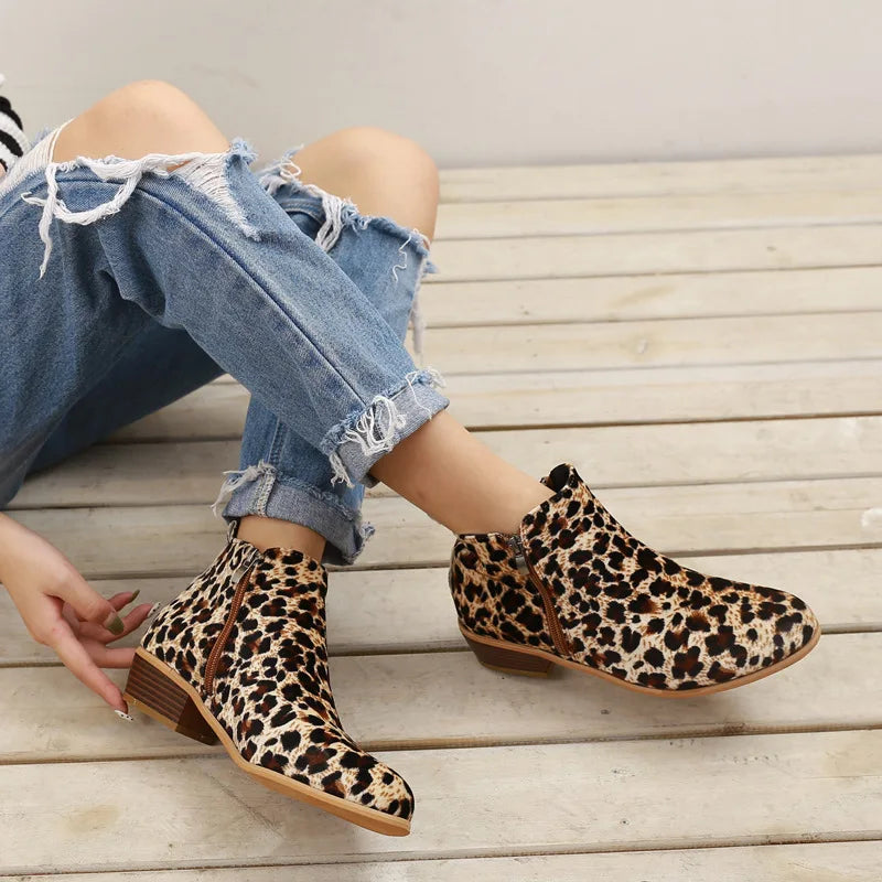 Élise – Bottines Femme à Talon Carré et Bout Pointu