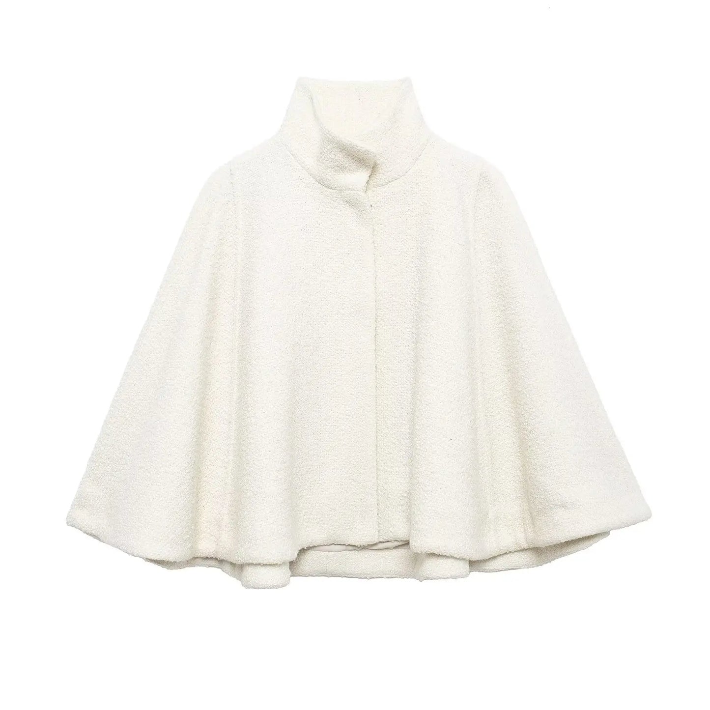 Manteau Cape Femme 2025 Laine Col Montant Vintage