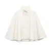 Manteau Cape Femme 2025 Laine Col Montant Vintage
