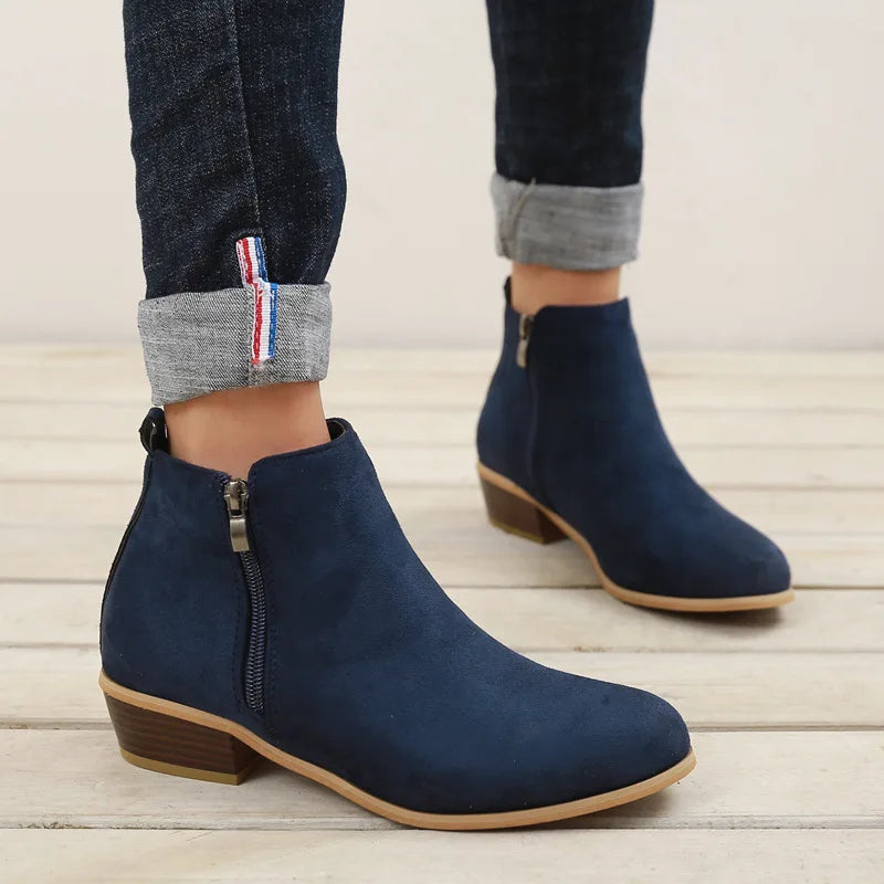 Élise – Bottines Femme à Talon Carré et Bout Pointu