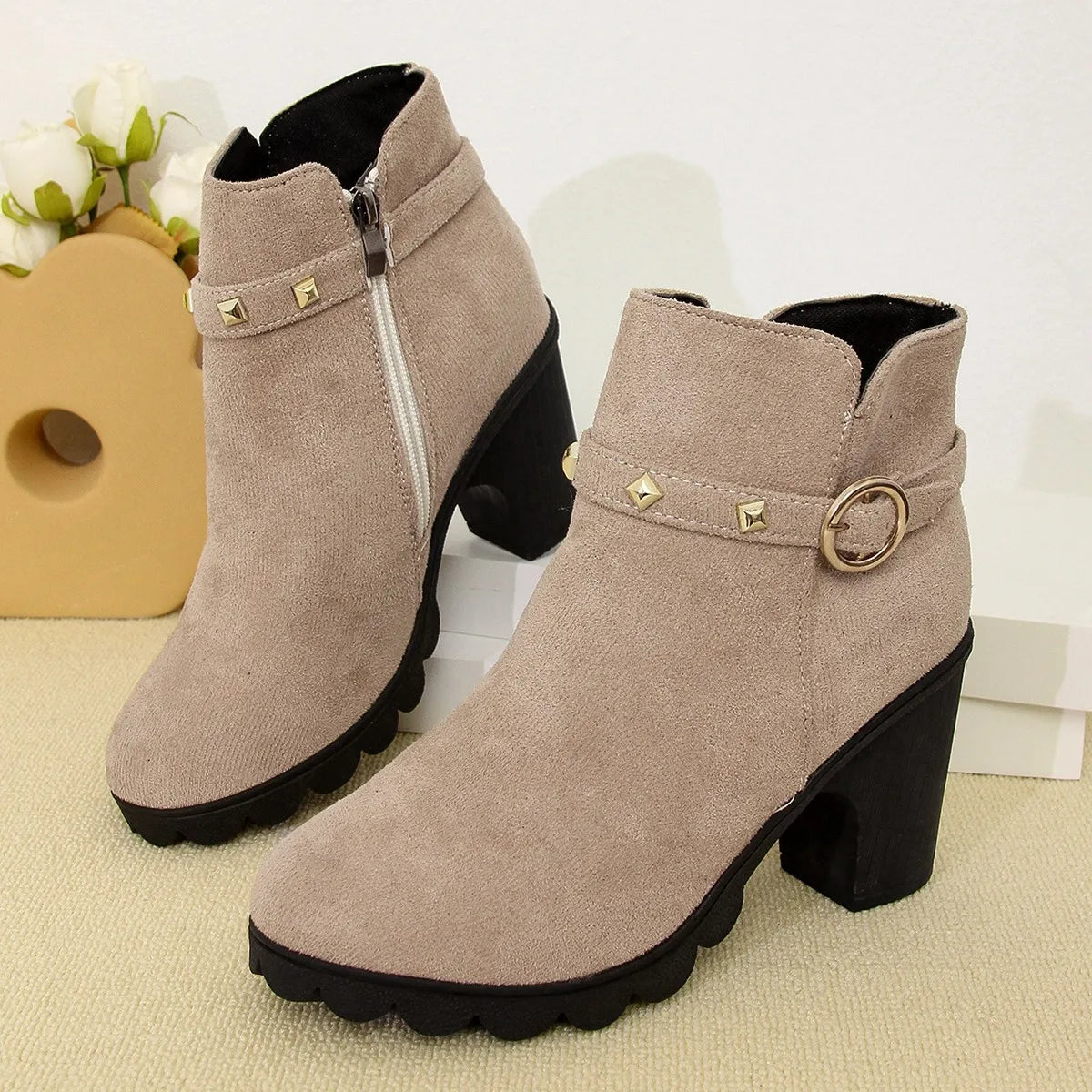Apolline – Bottines Pointues Modernes à Talon Sculptural
