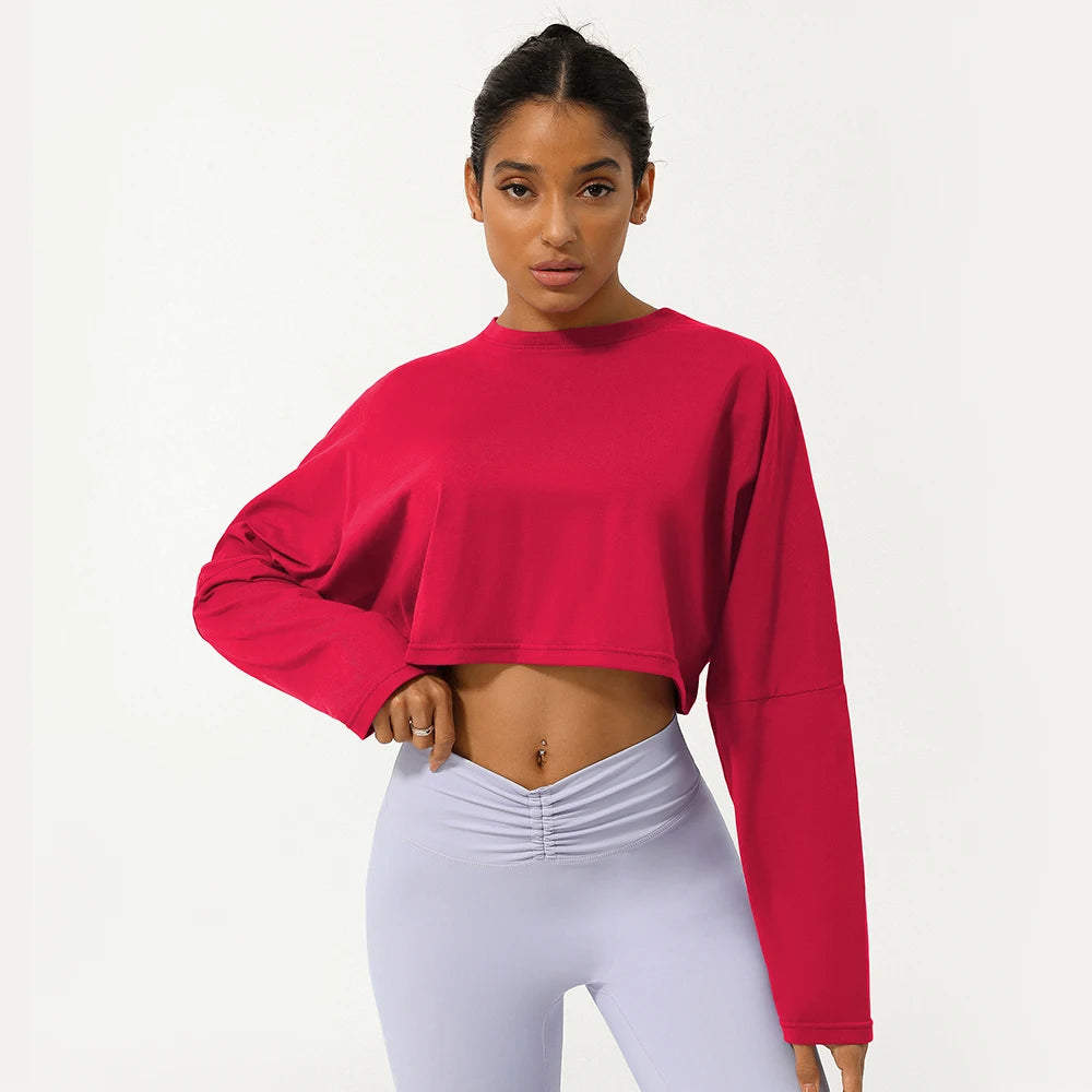 Crop Top Fitness Manches Longues – Douceur, Liberté, Confiance - Paris Aura
