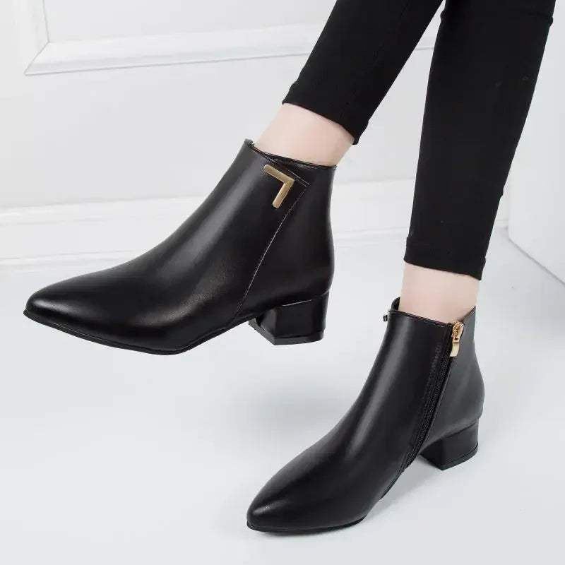 Amandine – Bottines Élégantes à Talon Bas Femme