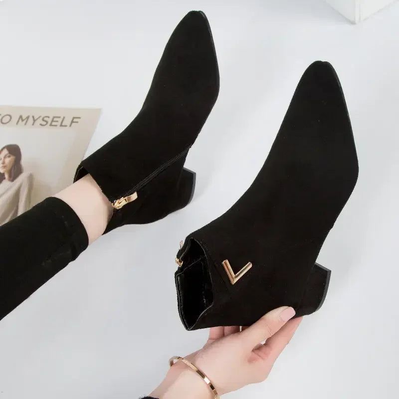 Amandine – Bottines Élégantes à Talon Bas Femme
