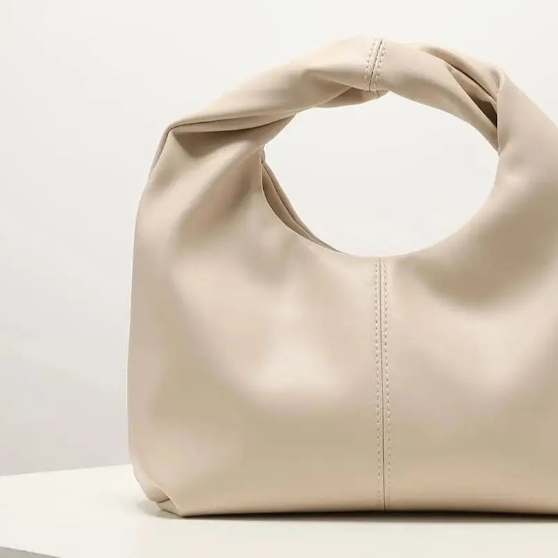 Sac carré torsadé élégant, pochette supérieure de couleur unie - Paris Aura