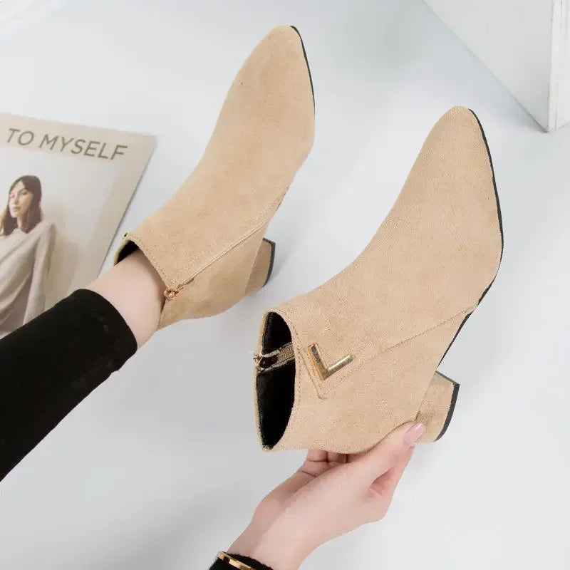 Amandine – Bottines Élégantes à Talon Bas Femme