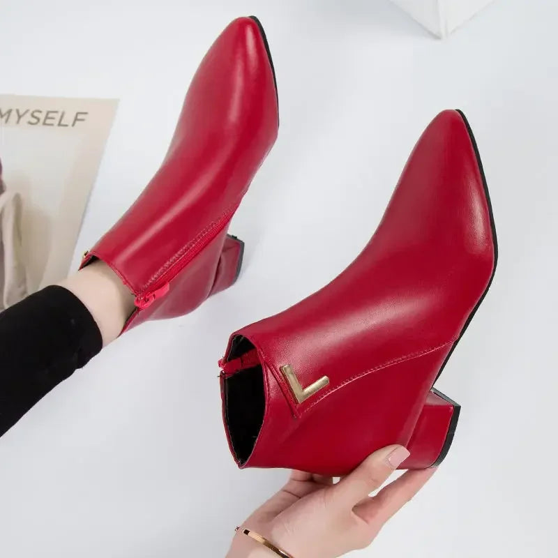 Amandine – Bottines Élégantes à Talon Bas Femme