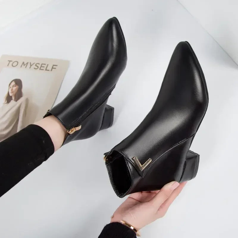 Amandine – Bottines Élégantes à Talon Bas Femme