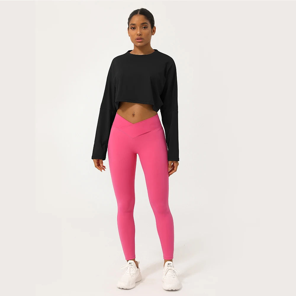 Crop Top Fitness Manches Longues – Douceur, Liberté, Confiance - Paris Aura