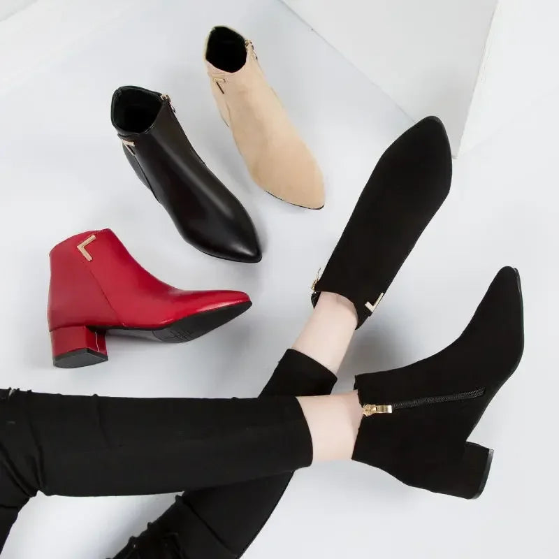 Amandine – Bottines Élégantes à Talon Bas Femme