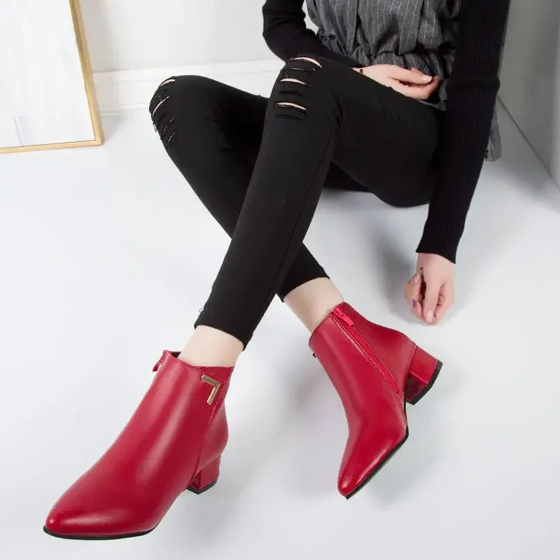 Amandine – Bottines Élégantes à Talon Bas Femme
