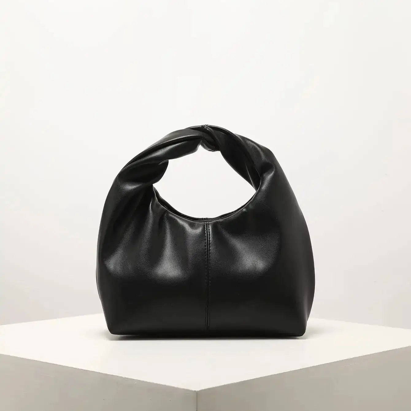Sac carré torsadé élégant, pochette supérieure de couleur unie - Paris Aura