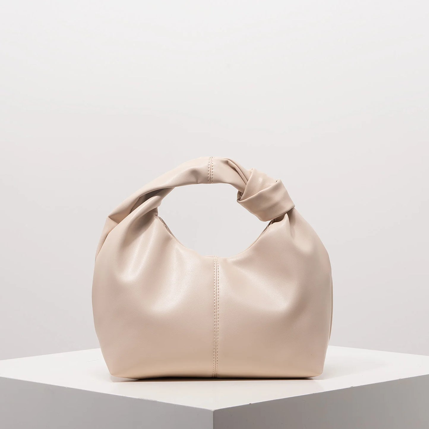 Sac carré torsadé élégant, pochette supérieure de couleur unie - Paris Aura