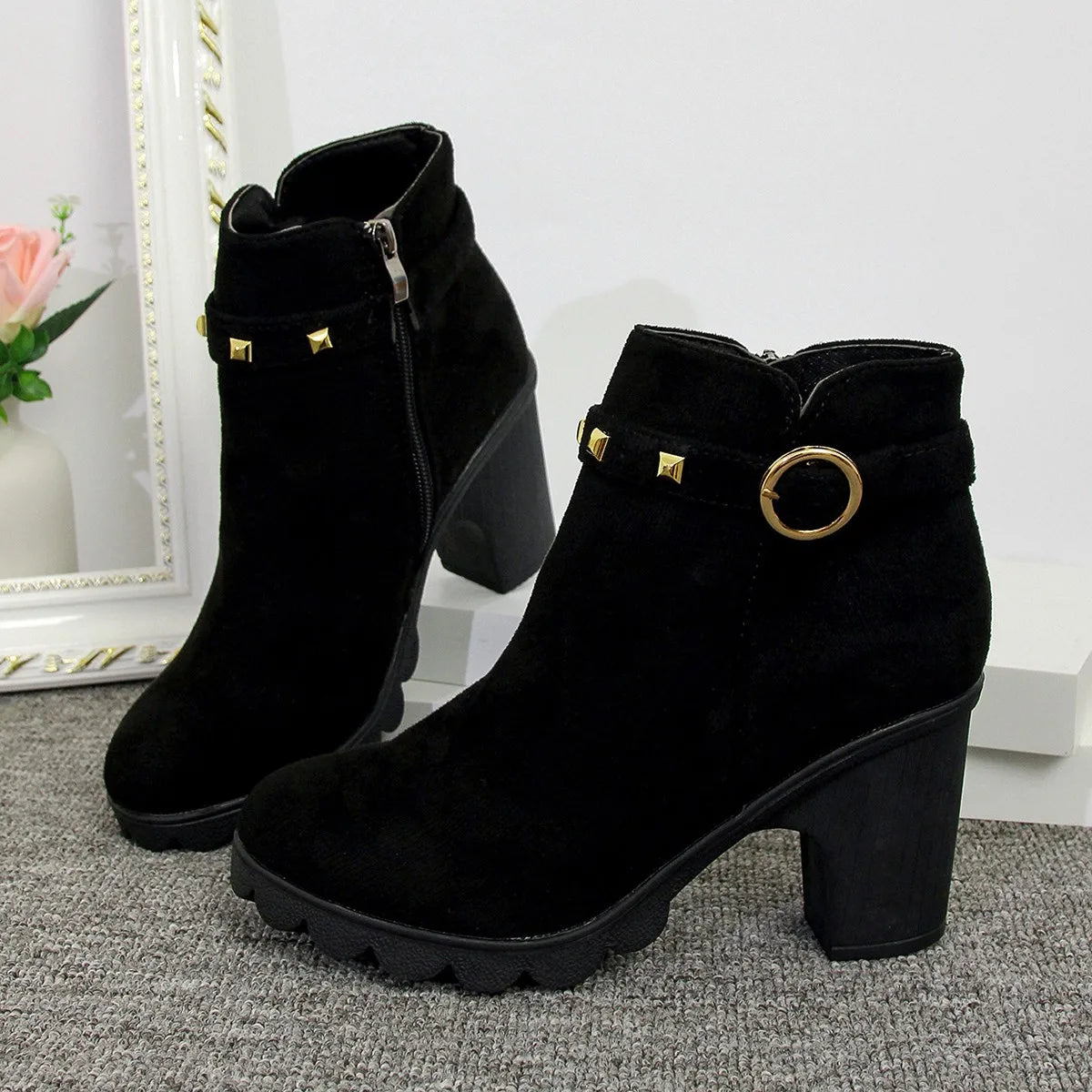 Apolline – Bottines Pointues Modernes à Talon Sculptural