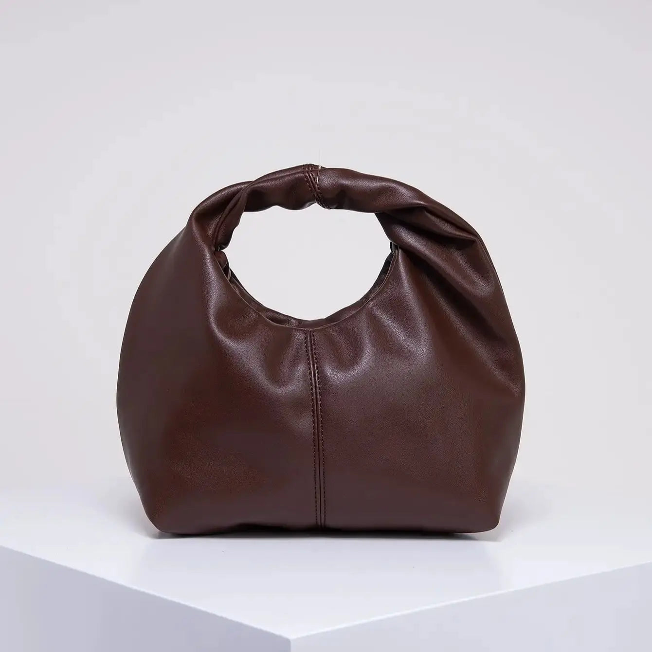 Sac carré torsadé élégant, pochette supérieure de couleur unie - Paris Aura