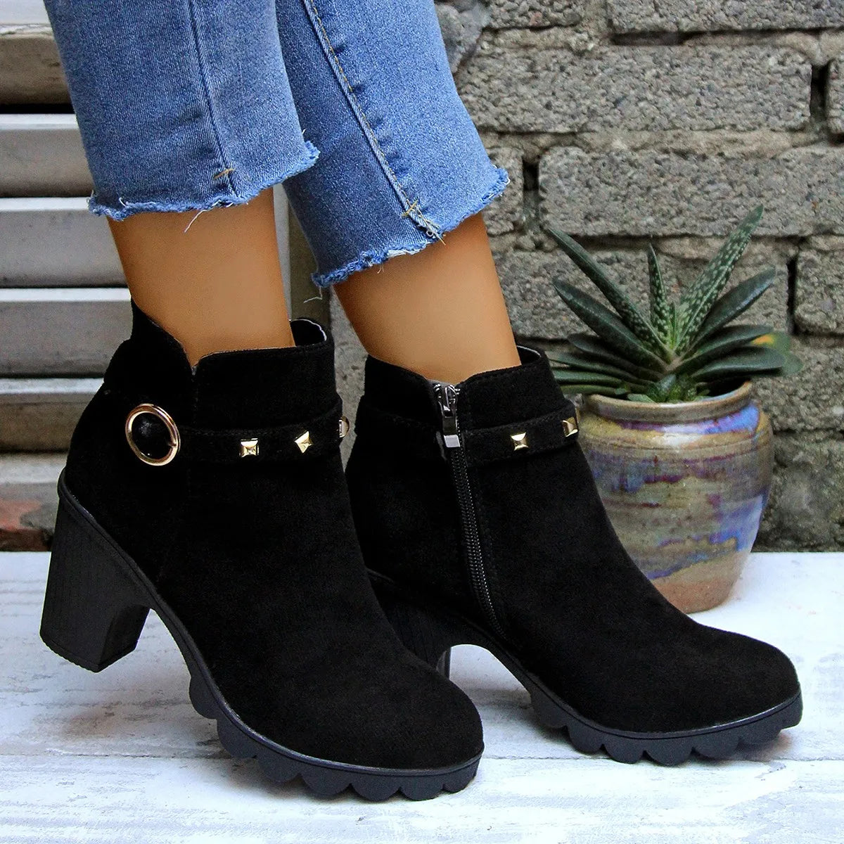 Apolline – Bottines Pointues Modernes à Talon Sculptural