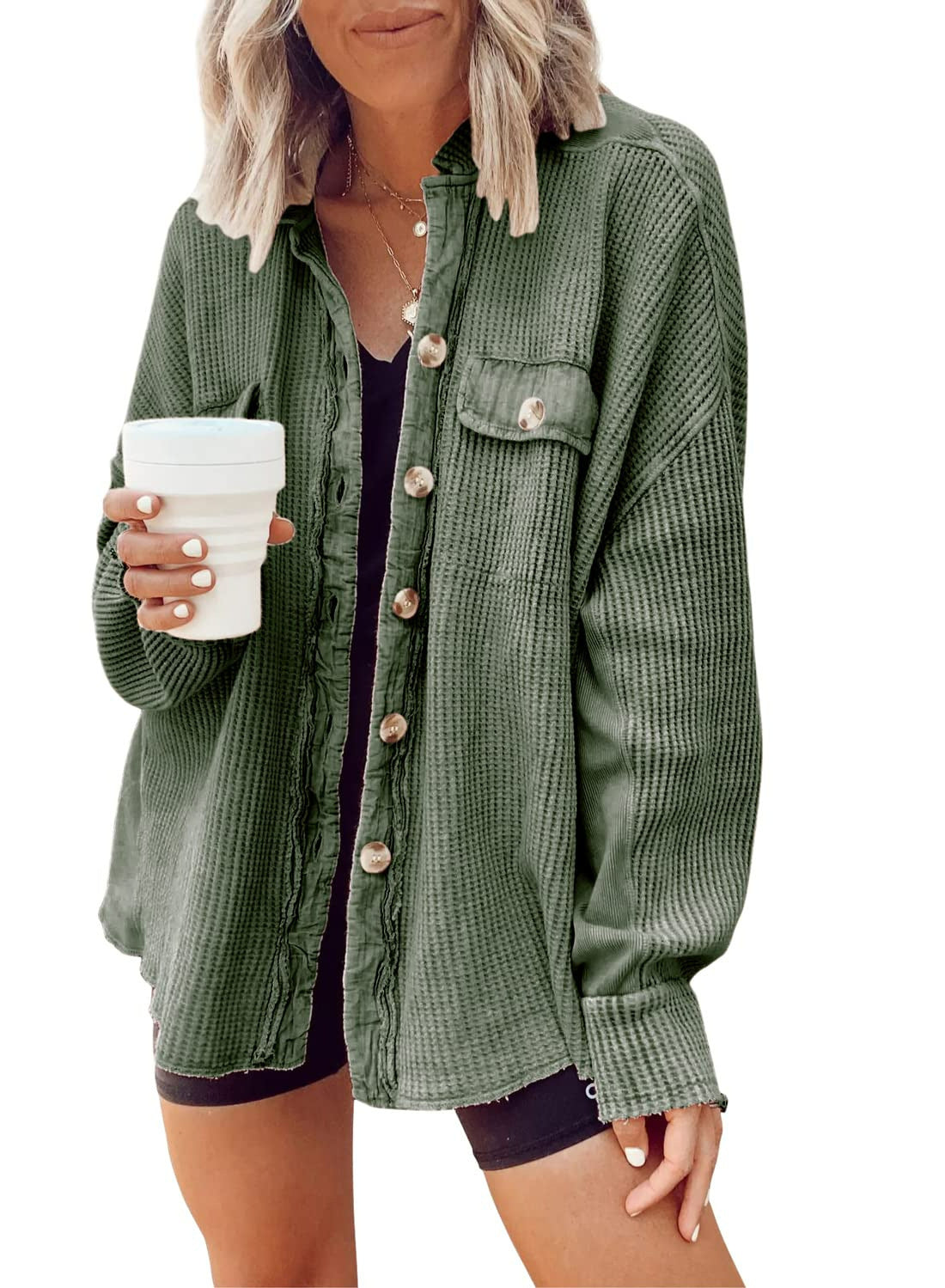 Veste ChicVibe à Boutons – Blouse Longue à Col pour Femme - Paris Aura