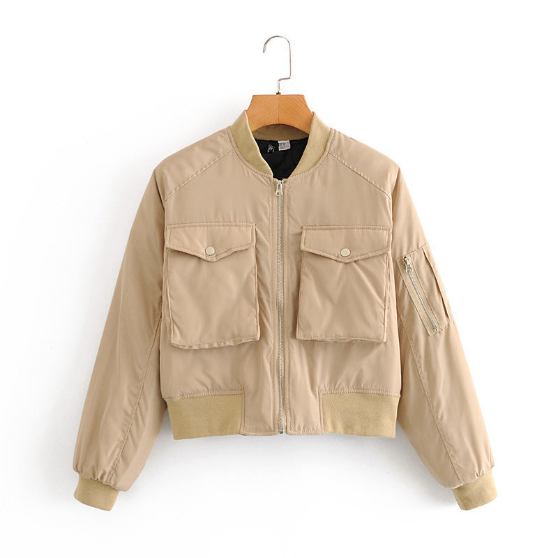 Veste Bomber Décontractée – Manches Longues & Fermeture Zip - Paris Aura