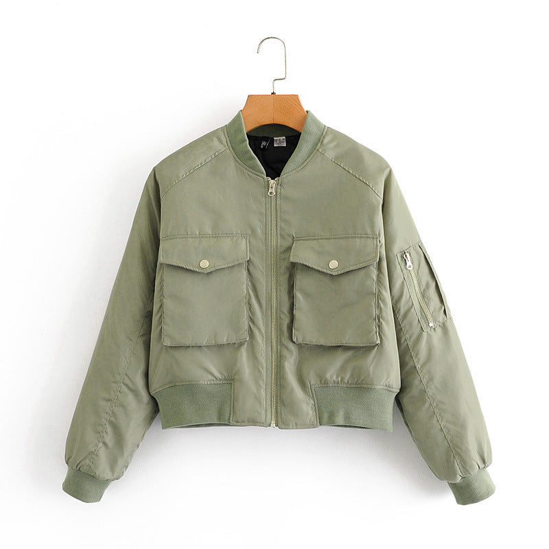 Veste Bomber Décontractée – Manches Longues & Fermeture Zip - Paris Aura