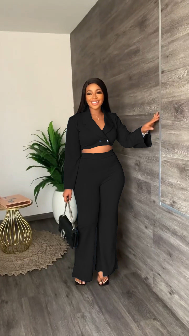 Ensemble Deux Pièces Femme Chic – Veste et Pantalon Élégant – Style Professionnel et Décontracté