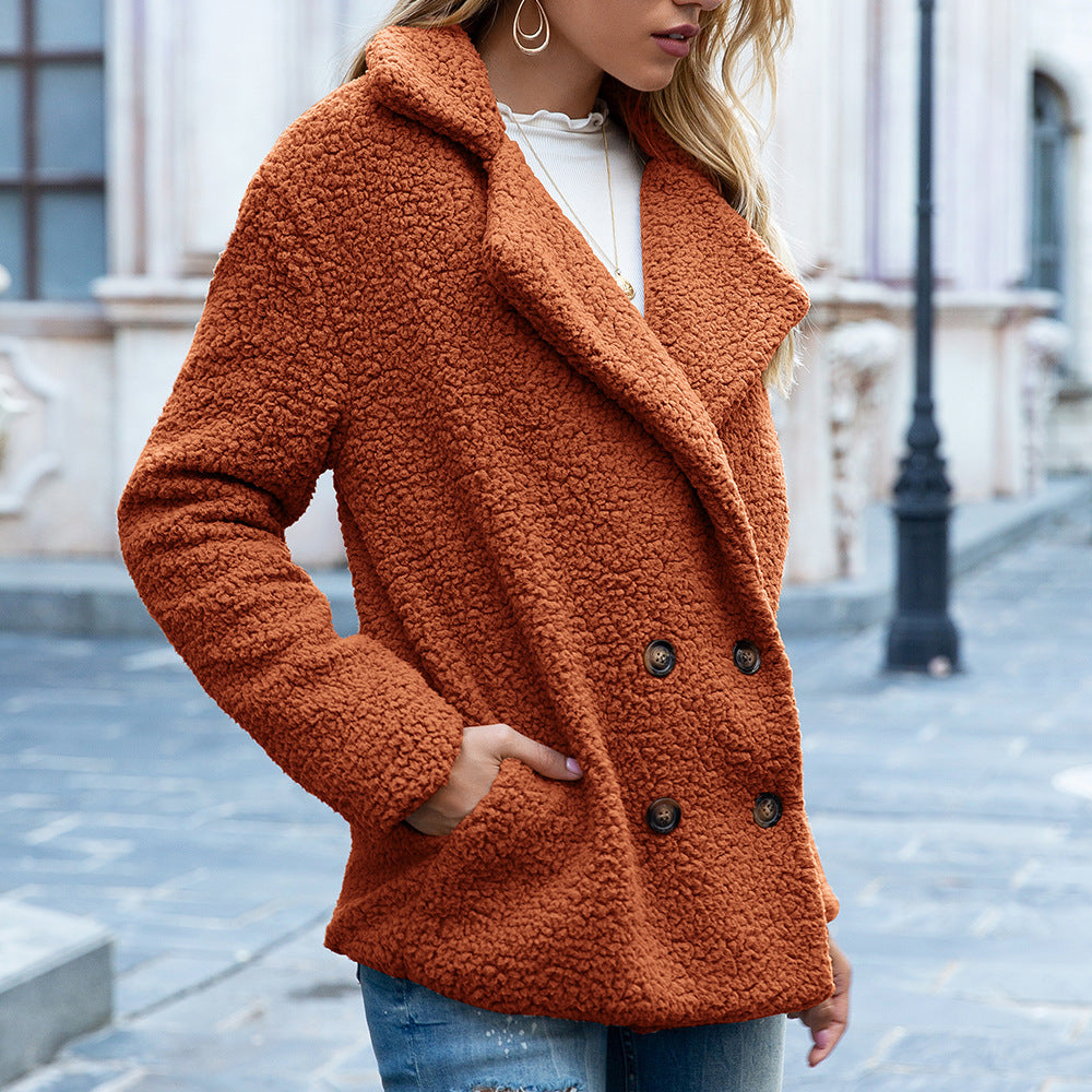 Manteau Fluffy à Revers