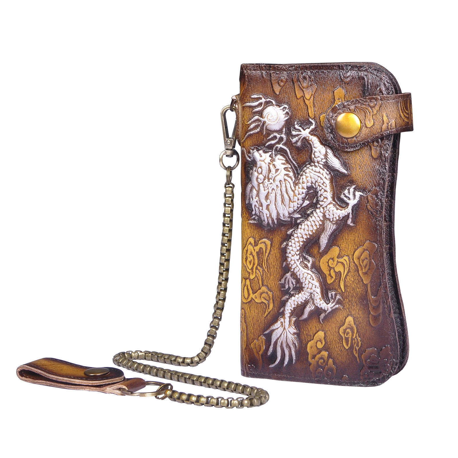 Portefeuille en Cuir Véritable – Collection Dragon 🐉 & Tigre 🐅 - Paris Aura