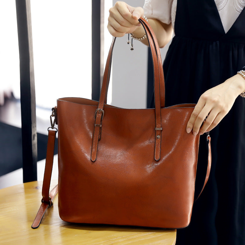 👜 Sac Cabas en Cuir Huilé – Élégance & Grande Capacité - Paris Aura