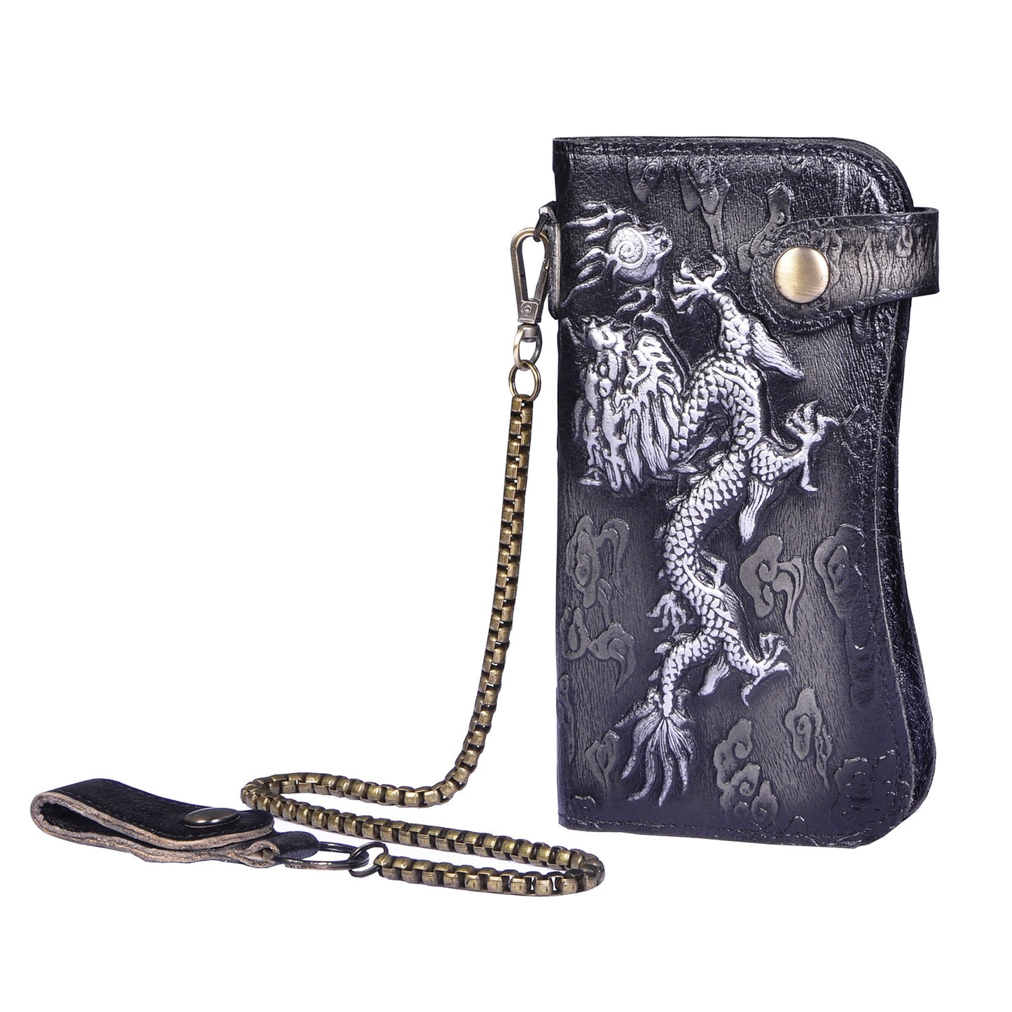 Portefeuille en Cuir Véritable – Collection Dragon 🐉 & Tigre 🐅 - Paris Aura