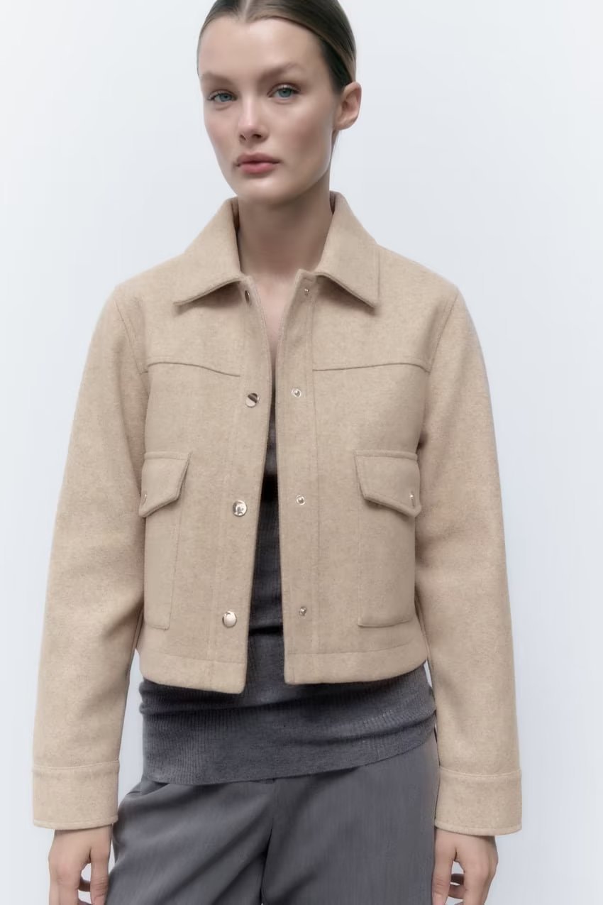 Chemise-Veste Femme en Laine Douce – Style Urbain Décontracté - Paris Aura
