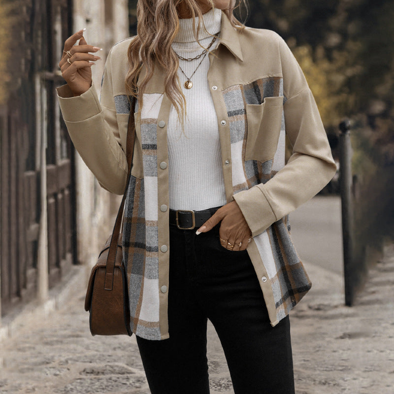 Manteau Femme à Carreaux – Style Colorblock Chic - Paris Aura