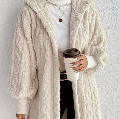 Lyanna - Manteau Long Doublé en Peluche Réversible à Capuche - Paris Aura