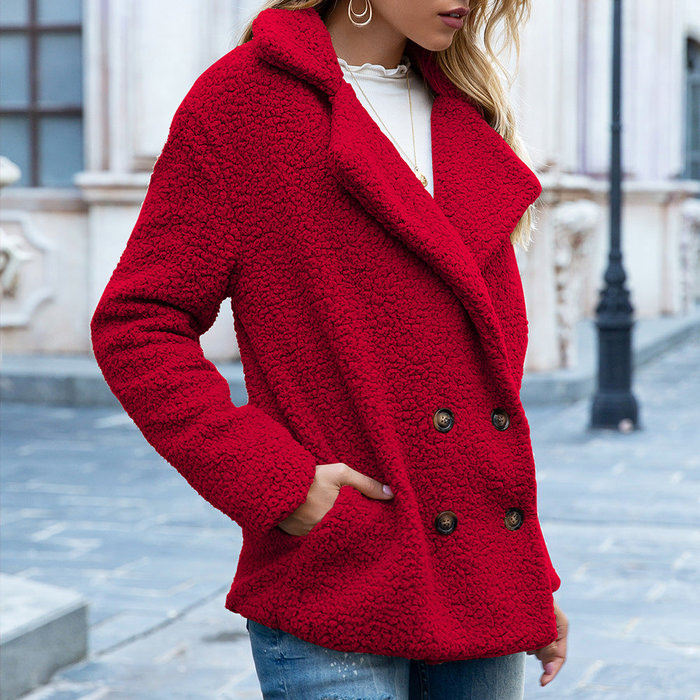 Manteau Fluffy à Revers