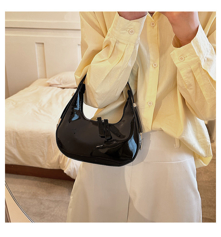 Sac Épaule Femme en Similicuir Vernis – Élégance Rétro & Tendance Urbaine - Paris Aura