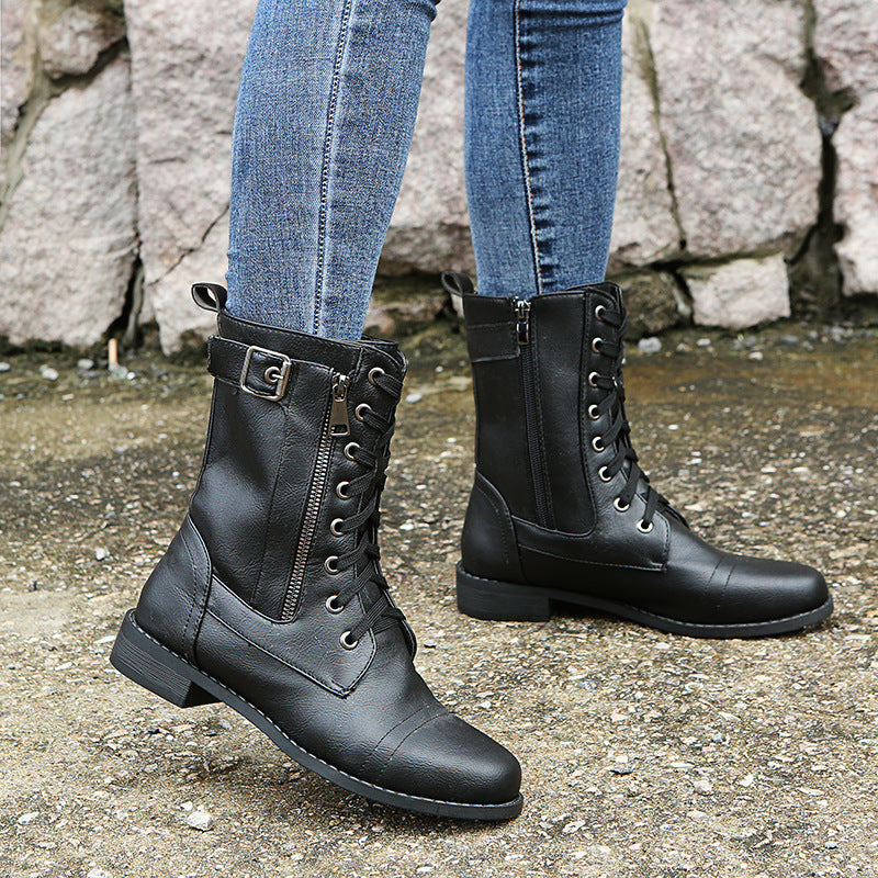 Bottines Britany à Lacets en Cuir PU