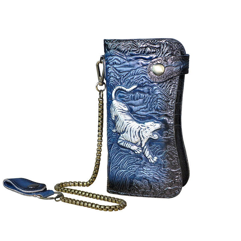 Portefeuille en Cuir Véritable – Collection Dragon 🐉 & Tigre 🐅 - Paris Aura