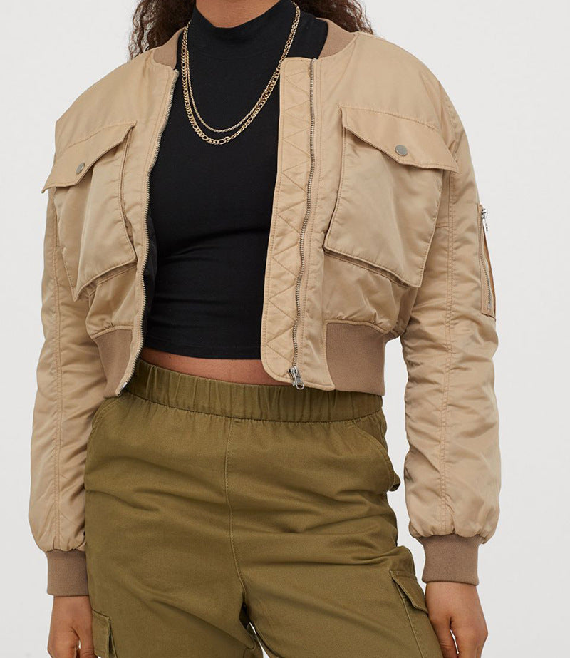 Veste Bomber Décontractée – Manches Longues & Fermeture Zip - Paris Aura