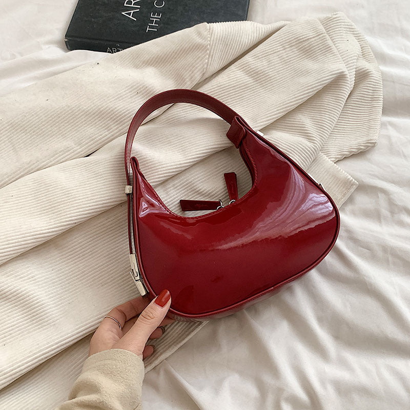 Sac Épaule Femme en Similicuir Vernis – Élégance Rétro & Tendance Urbaine - Paris Aura