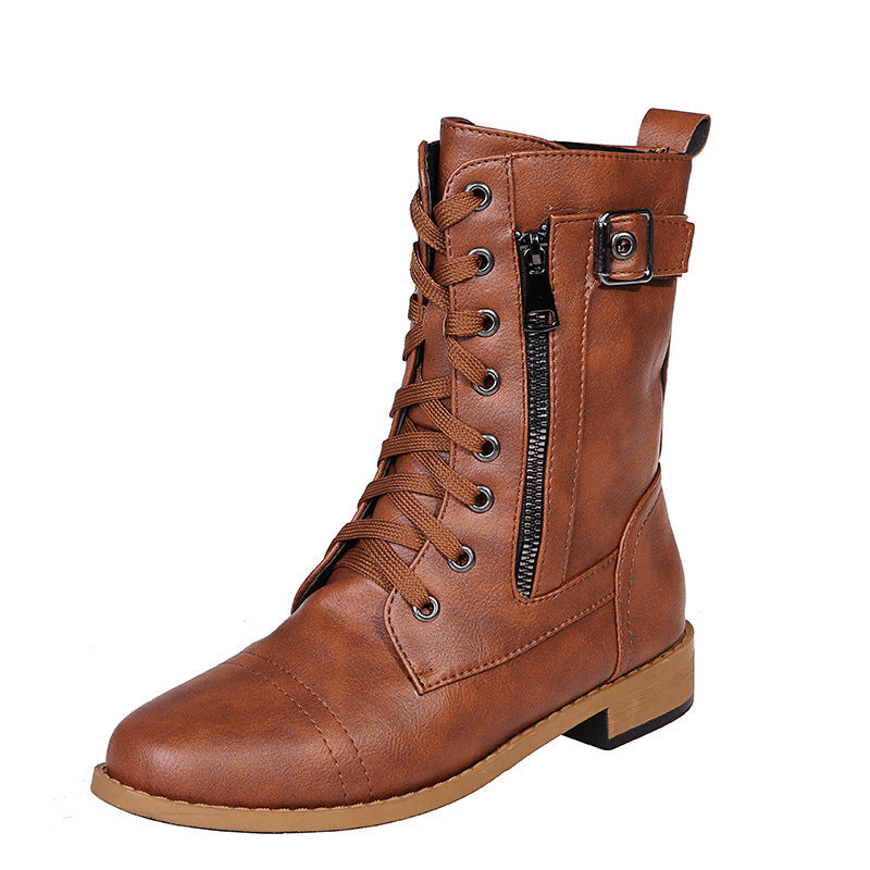 Bottines Britany à Lacets en Cuir PU