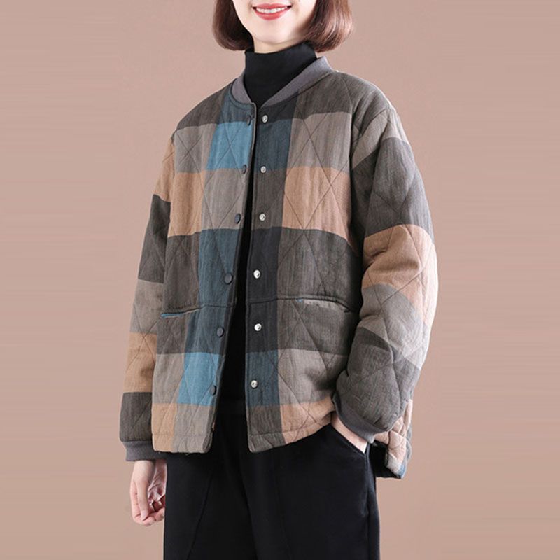Veste Rétro Grande Taille à Carreaux – Style Décontracté & Confort Absolu - Paris Aura